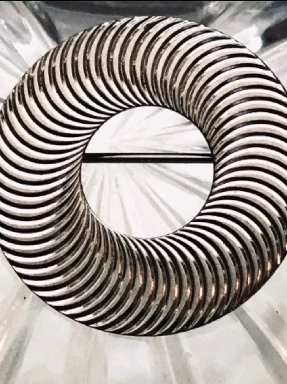 Vintage Signed BEAU Sterling Silver Round Dizzying Swirls Beaucraft Brooch Pin